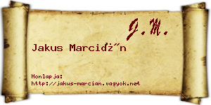Jakus Marcián névjegykártya